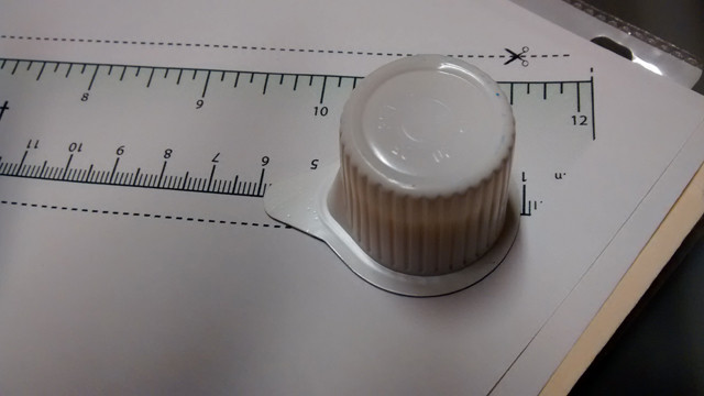 Samples of cups like honey cream from forming filling sealing machine