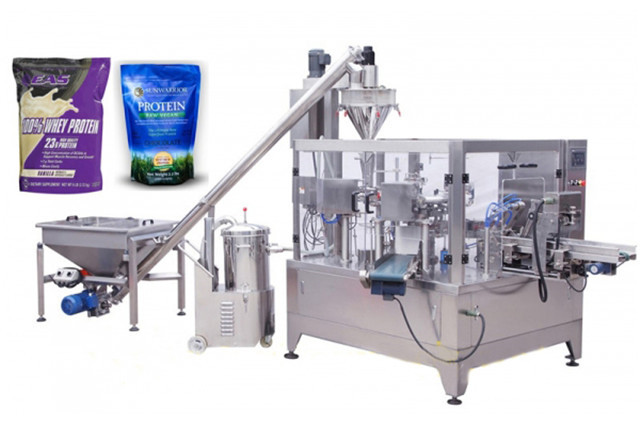The whole view of coffee powder milk granules doypack packaging machinery