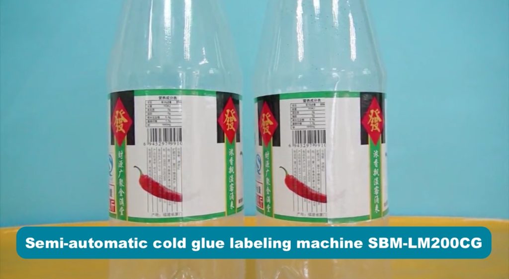 Labeling detail of semi-automatic cold glue labeling machine
